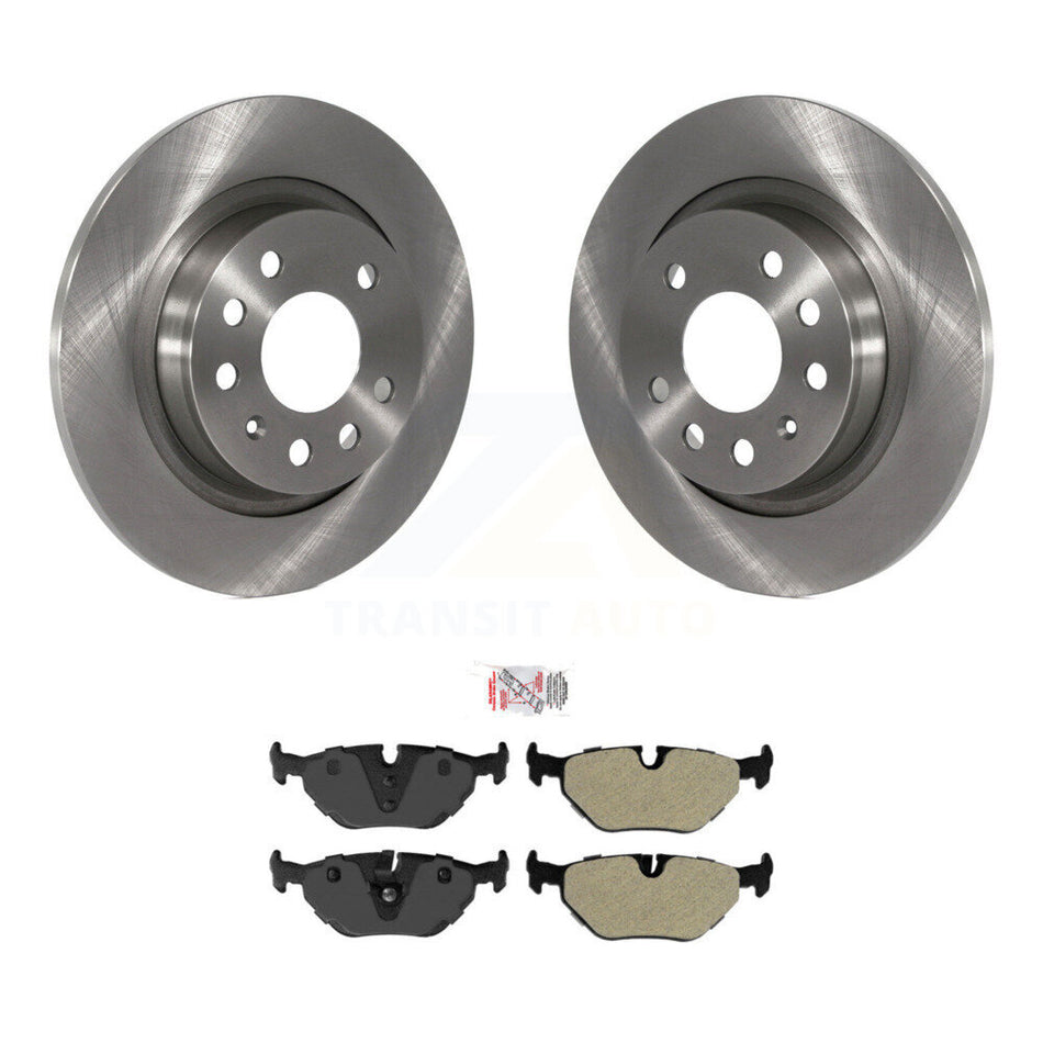 Rear Disc Brake Rotors And Semi-Metallic Pad Kit For 2003 Saab 9-3 Sedan With Solid Rotor K8A-106152