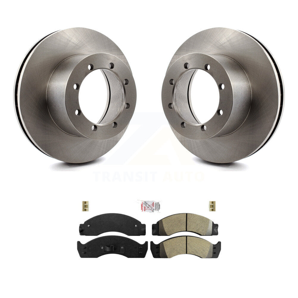 Rear Disc Brake Rotors And Semi-Metallic Pads Kit For Ford E-450 Econoline Super Duty K8A-106162