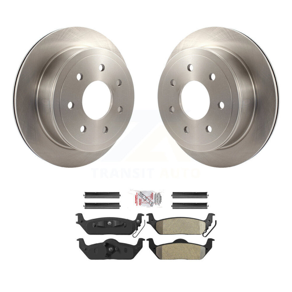 Rear Disc Brake Rotors And Semi-Metallic Pads Kit For Ford F-150 Lincoln Mark LT K8A-106172