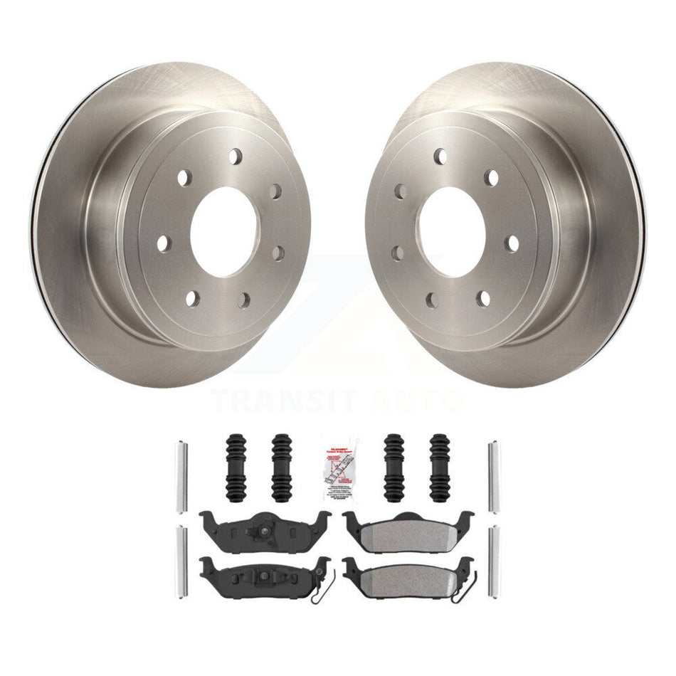 Rear Disc Brake Rotors And Semi-Metallic Pads Kit For Ford F-150 Lincoln Mark LT K8A-106176