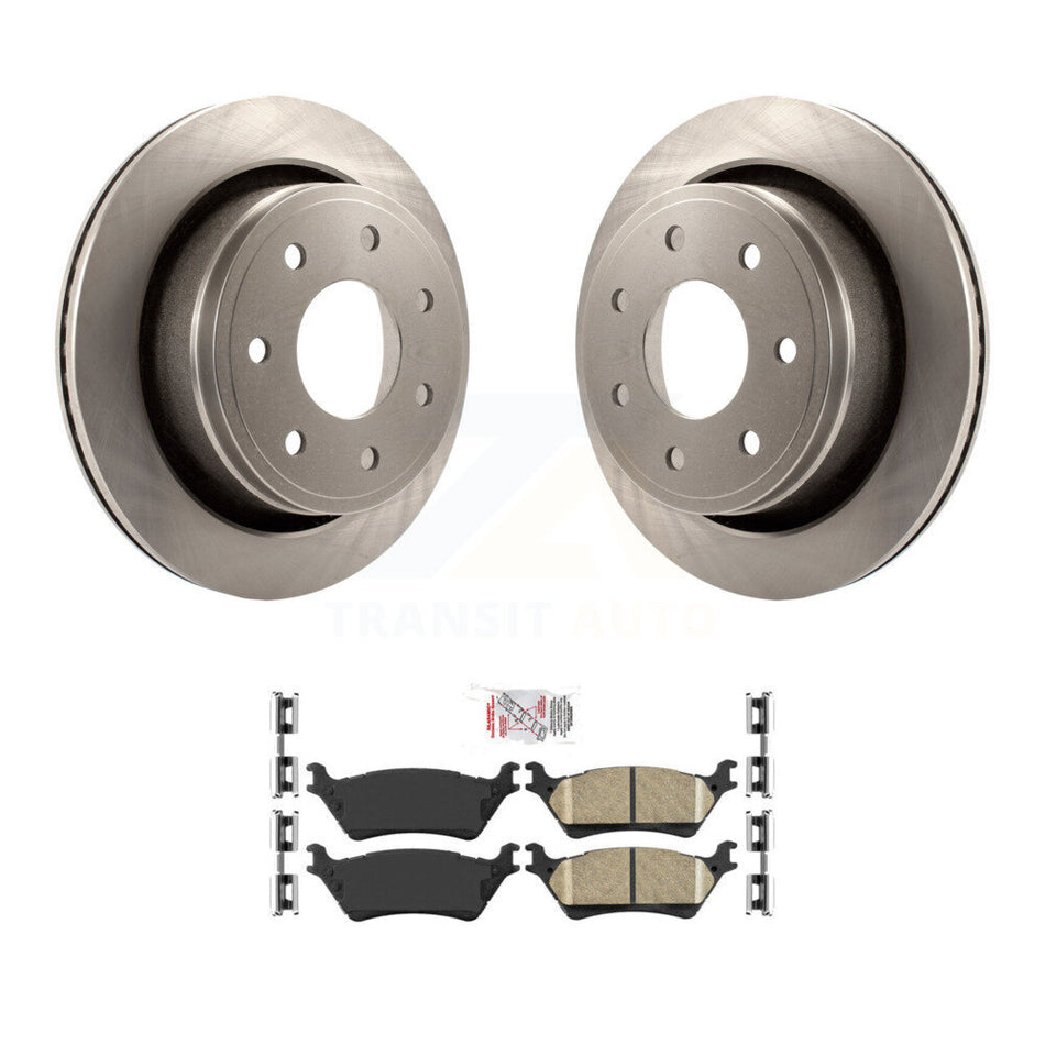 Rear Disc Brake Rotors And Ceramic Pads Kit For 2012-2014 Ford F-150 With 7 Lug Wheels K8A-106188