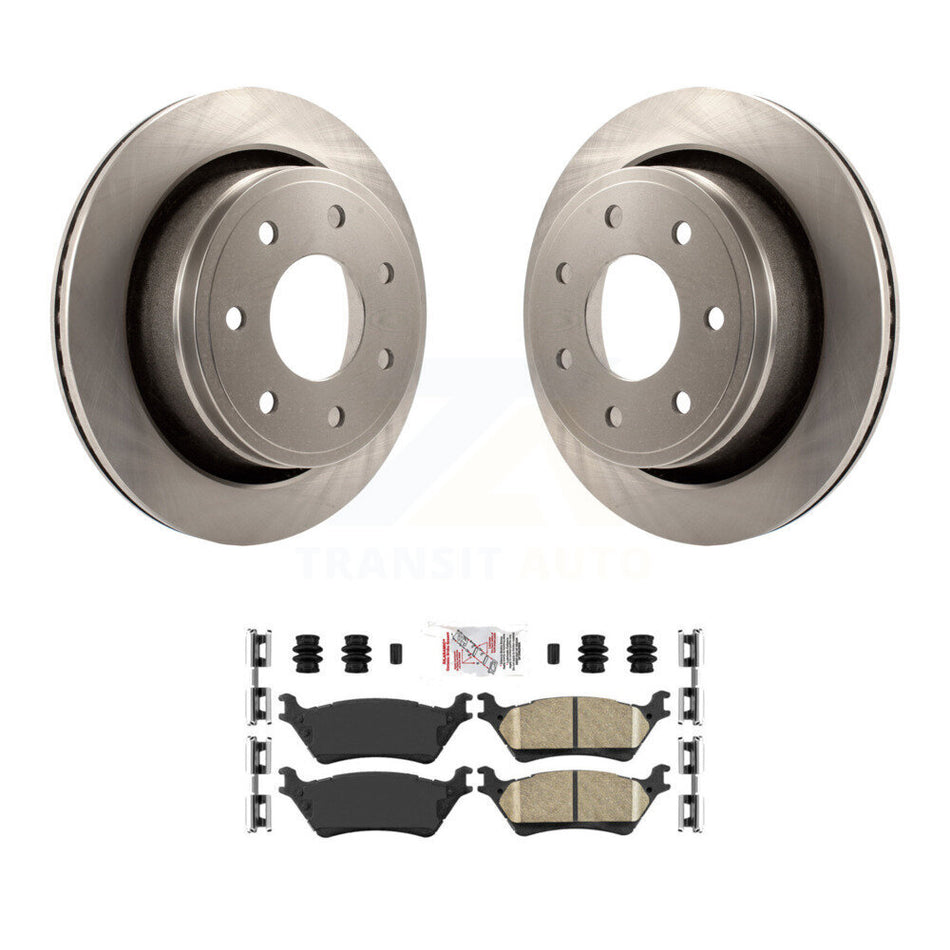 Rear Disc Brake Rotors And Ceramic Pads Kit For 2012-2014 Ford F-150 With 7 Lug Wheels K8A-106190