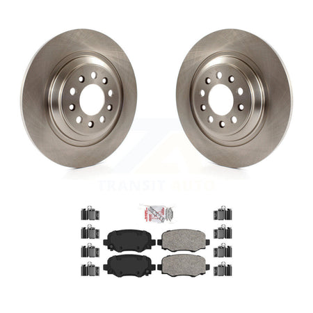 Rear Brake Rotor & Ceramic Pad Kit For 14-22 Jeep Cherokee With Dual Piston Front Caliper K8A-106196