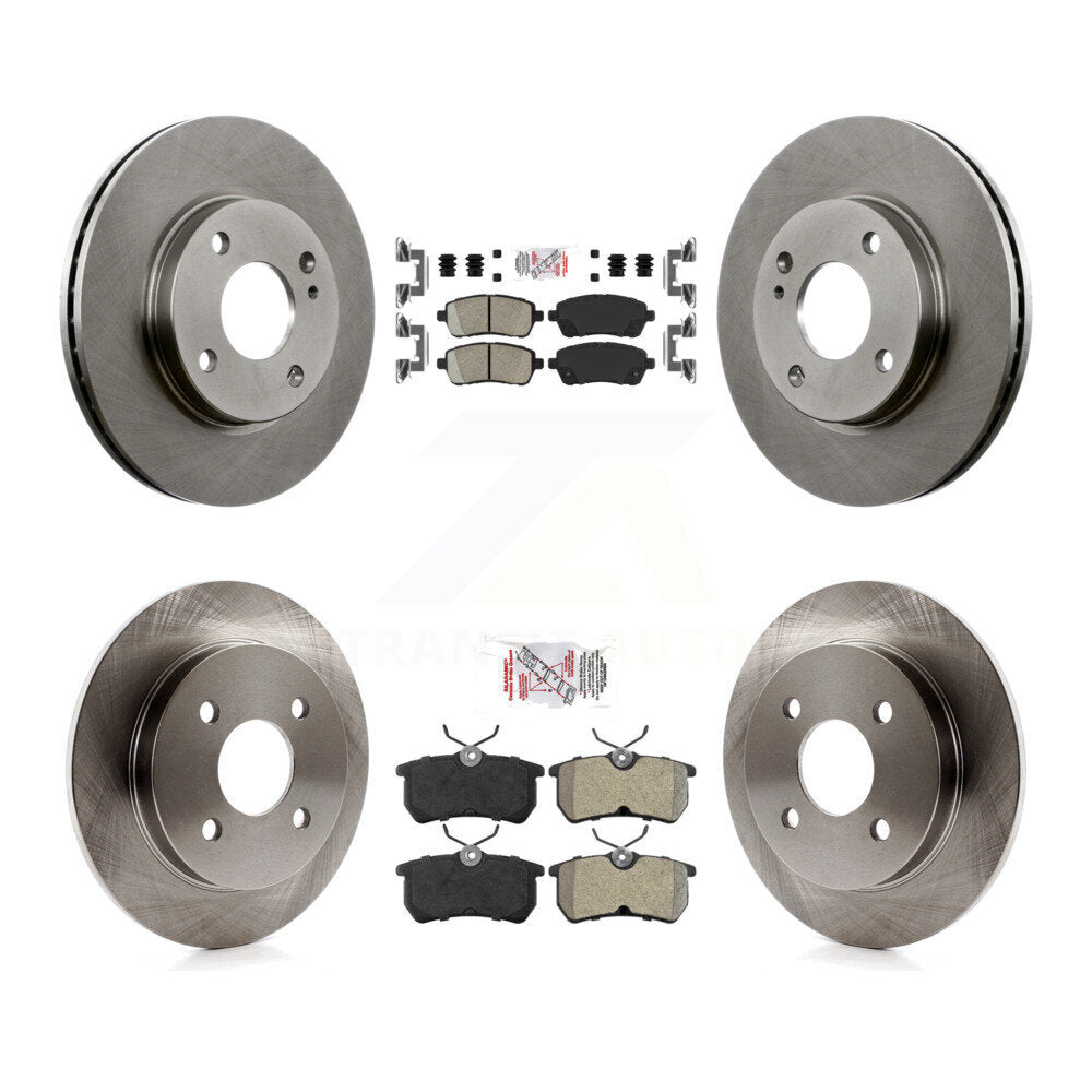 Front Ceramic Rear Semi-Metallic Pads And Disc Brake Rotors Kit For Ford Fiesta K8A-106279