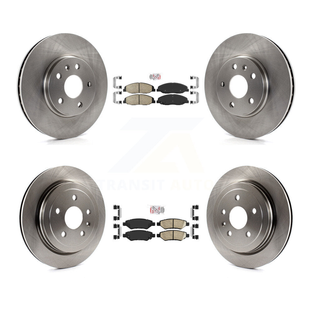 Front Rear Ceramic Pad & Disc Brake Rotors Kit For Cadillac CTS Without Heavy Duty Brakes K8A-106290