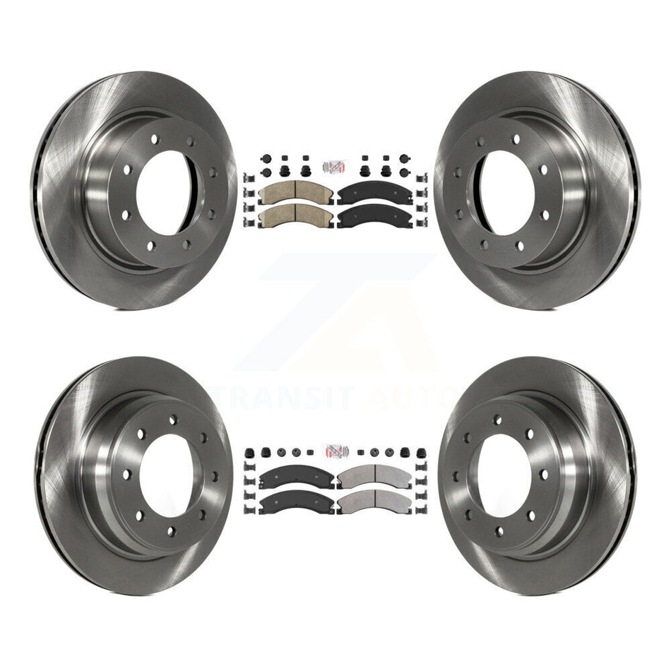 Front Ceramic Rear Semi-Metallic Pad Disc Brake Rotor Kit For Nissan NV2500 NV3500 NV1500 K8A-106305