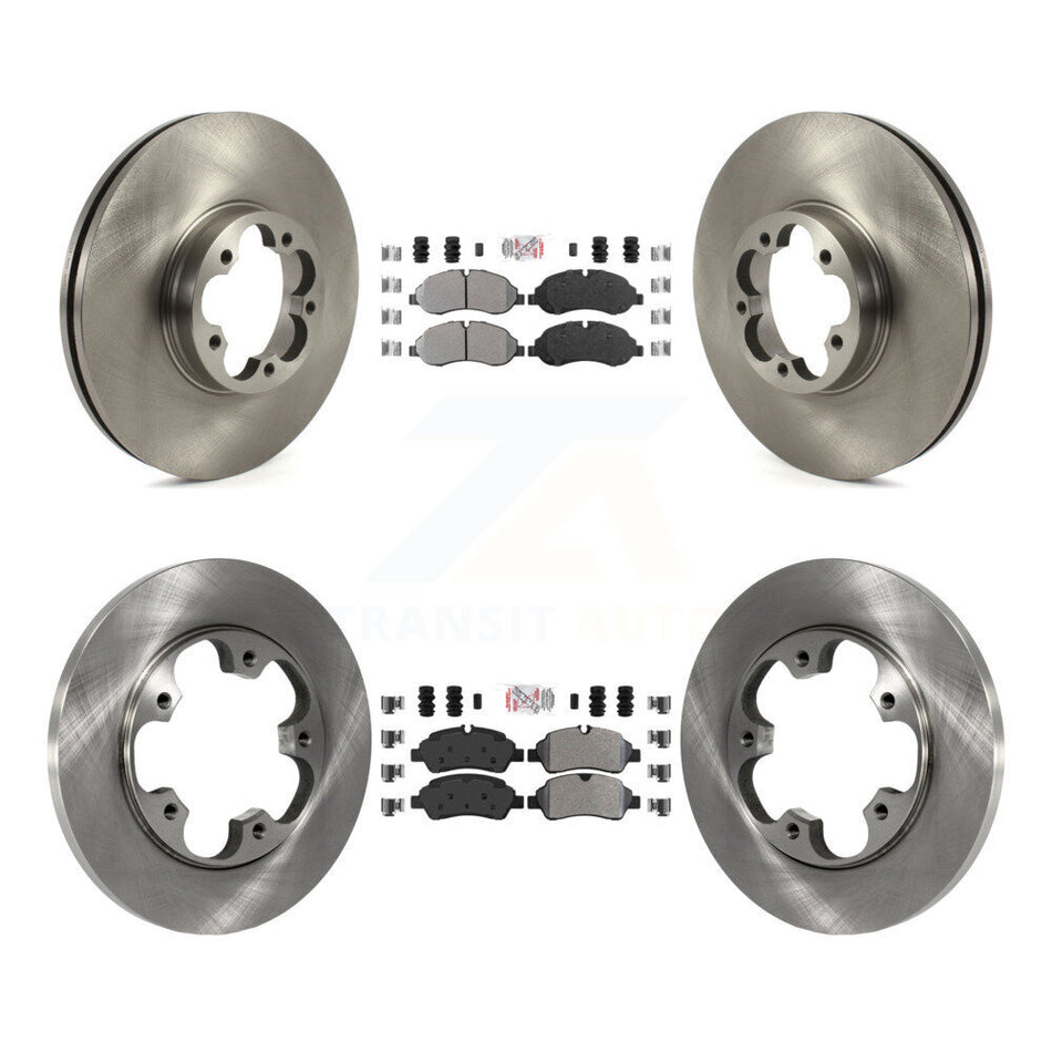 Front Rear Semi-Metallic Pad Brake Rotor Kit For 16 Ford Transit-350 HD With 5 Lug Wheels K8A-106313