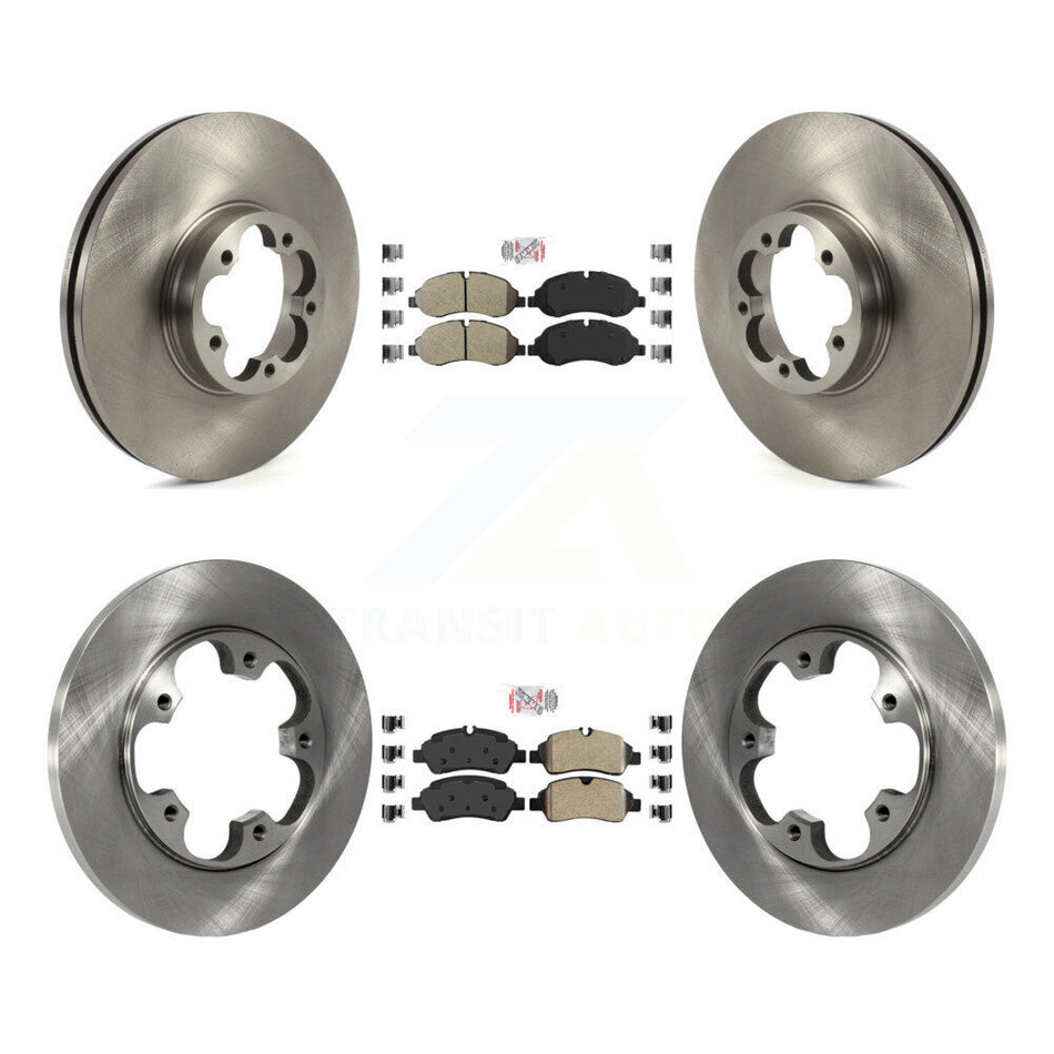 Front Rear Semi-Metallic Pad Brake Rotor Kit For 16 Ford Transit-350 HD With 5 Lug Wheels K8A-106316