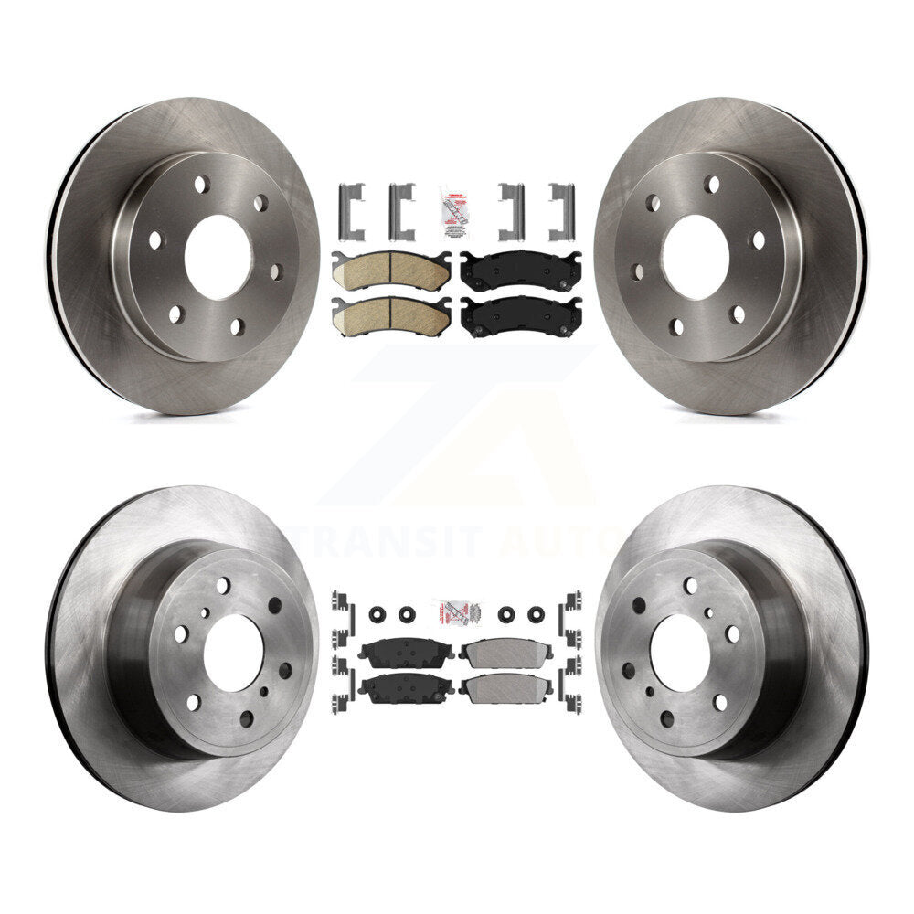 Front Ceramic Rear Semi-Metallic Pad & Disc Brake Rotors Kit For Chevrolet Silverado 1500 K8A-106340
