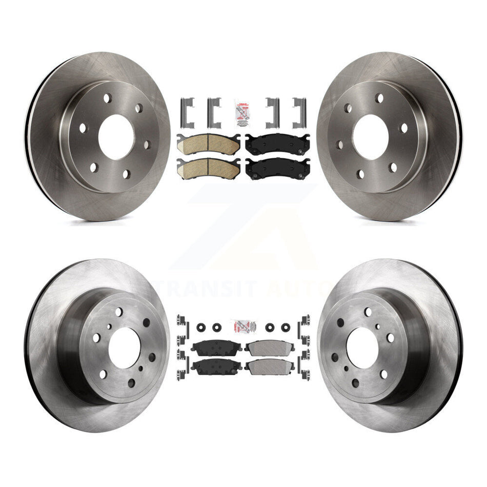 Front Ceramic Rear Semi-Metallic Pad & Disc Brake Rotors Kit For Chevrolet Silverado 1500 K8A-106340