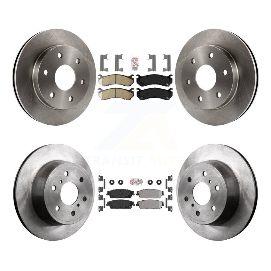 Front Ceramic Rear Semi-Metallic Pad & Disc Brake Rotors Kit For Chevrolet Silverado 1500 K8A-106340