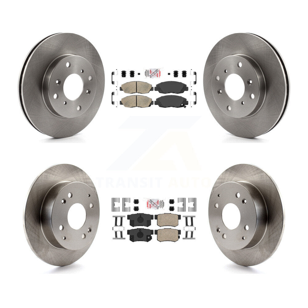 Front Rear Ceramic Pad & Disc Brake Rotors Kit For 1998-2002 Honda Accord Sedan with 2.3L K8A-106358