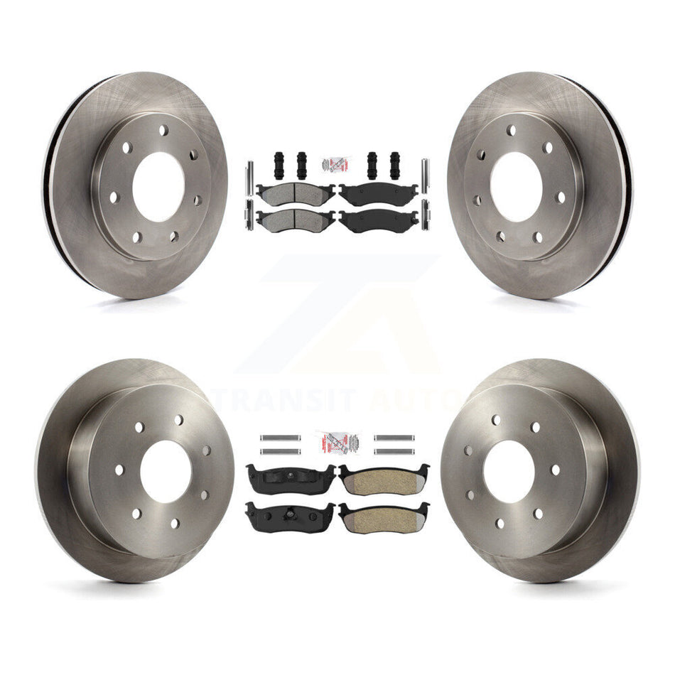Front Rear Semi-Metallic Pads And Disc Brake Rotors Kit For Ford F-150 F-250 HD 4WD K8A-106368