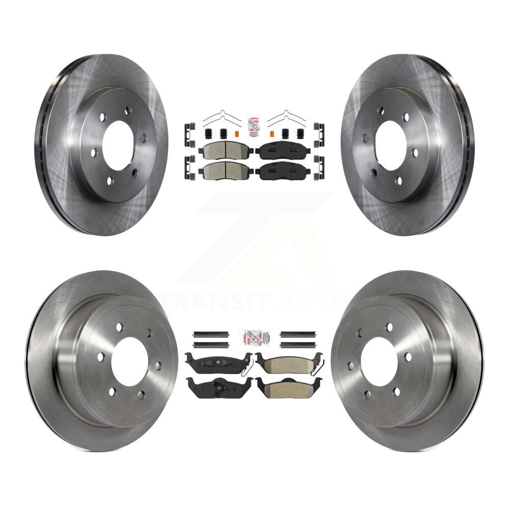 Front Rear Semi-Metallic Pad And Disc Brake Rotors Kit For Ford F-150 Lincoln Mark LT 4WD K8A-106374