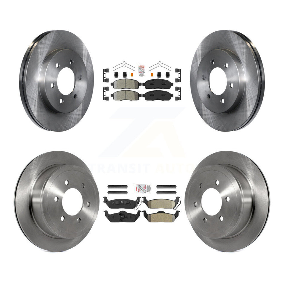 Front Rear Semi-Metallic Pad And Disc Brake Rotors Kit For Ford F-150 Lincoln Mark LT 4WD K8A-106374