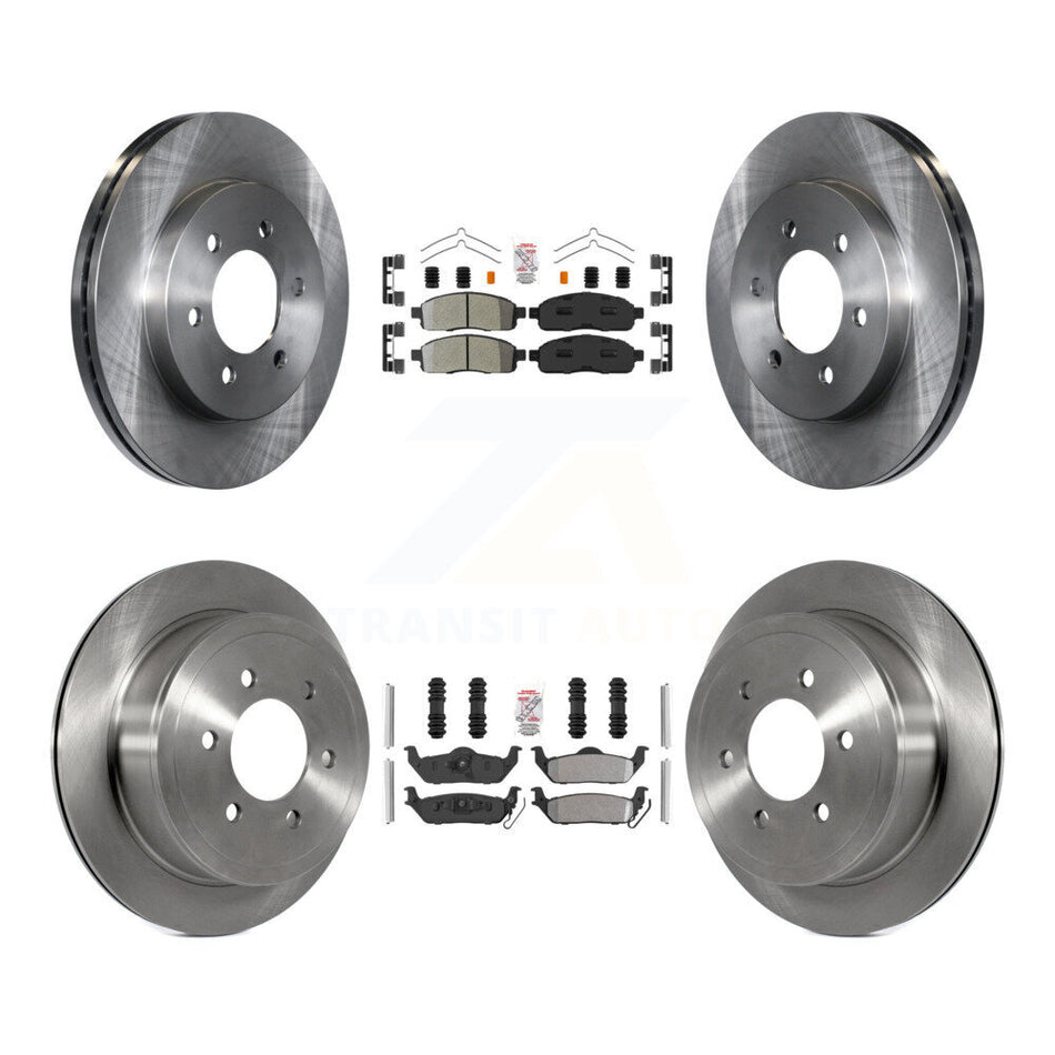 Front Rear Semi-Metallic Pad And Disc Brake Rotors Kit For Ford F-150 Lincoln Mark LT 4WD K8A-106375