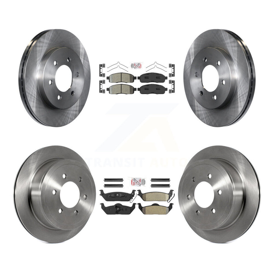 Front Rear Semi-Metallic Pad And Disc Brake Rotors Kit For Ford F-150 Lincoln Mark LT 4WD K8A-106376