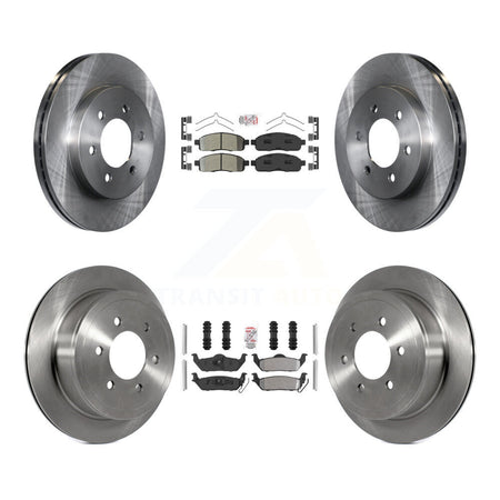 Front Rear Semi-Metallic Pad And Disc Brake Rotors Kit For Ford F-150 Lincoln Mark LT 4WD K8A-106377