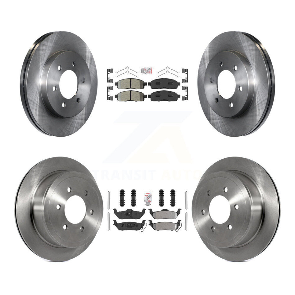 Front Rear Semi-Metallic Pad And Disc Brake Rotors Kit For Ford F-150 Lincoln Mark LT 4WD K8A-106377