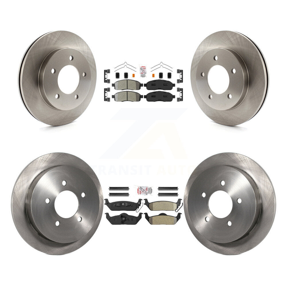 Front Rear Semi-Metallic Pads And Disc Brake Rotors Kit For 2004 Ford F-150 4WD K8A-106378