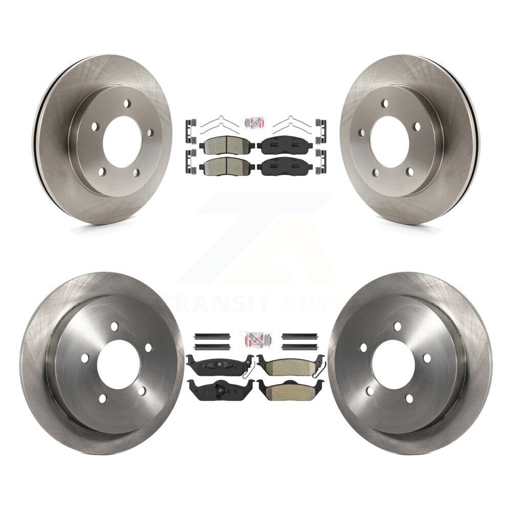Front Rear Semi-Metallic Pads And Disc Brake Rotors Kit For 2004 Ford F-150 4WD K8A-106380