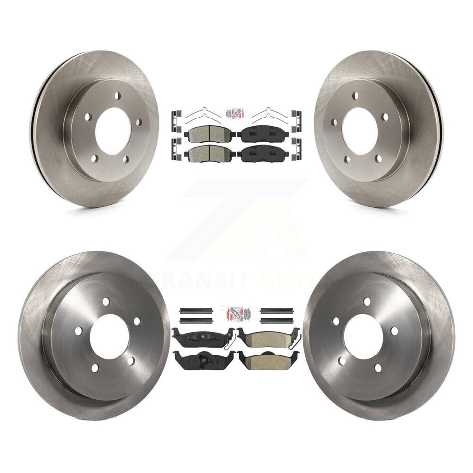Front Rear Semi-Metallic Pads And Disc Brake Rotors Kit For 2004 Ford F-150 4WD K8A-106380
