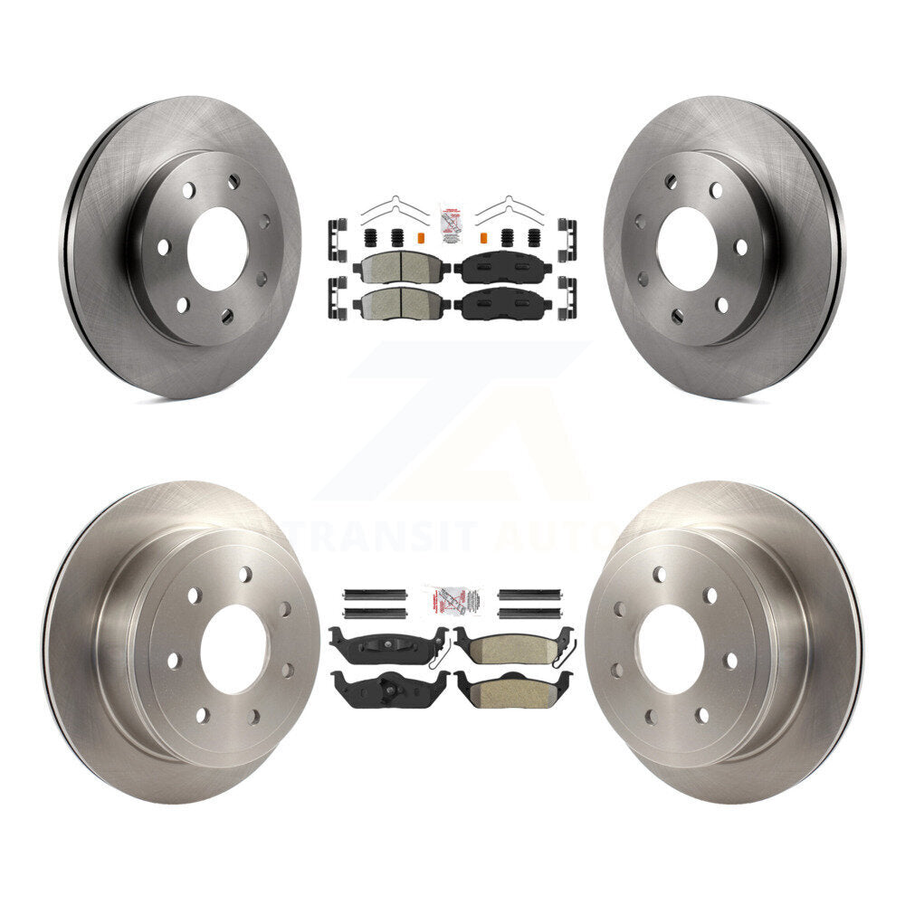 Front Rear Semi-Metallic Pad And Disc Brake Rotors Kit For Ford F-150 Lincoln Mark LT 4WD K8A-106382