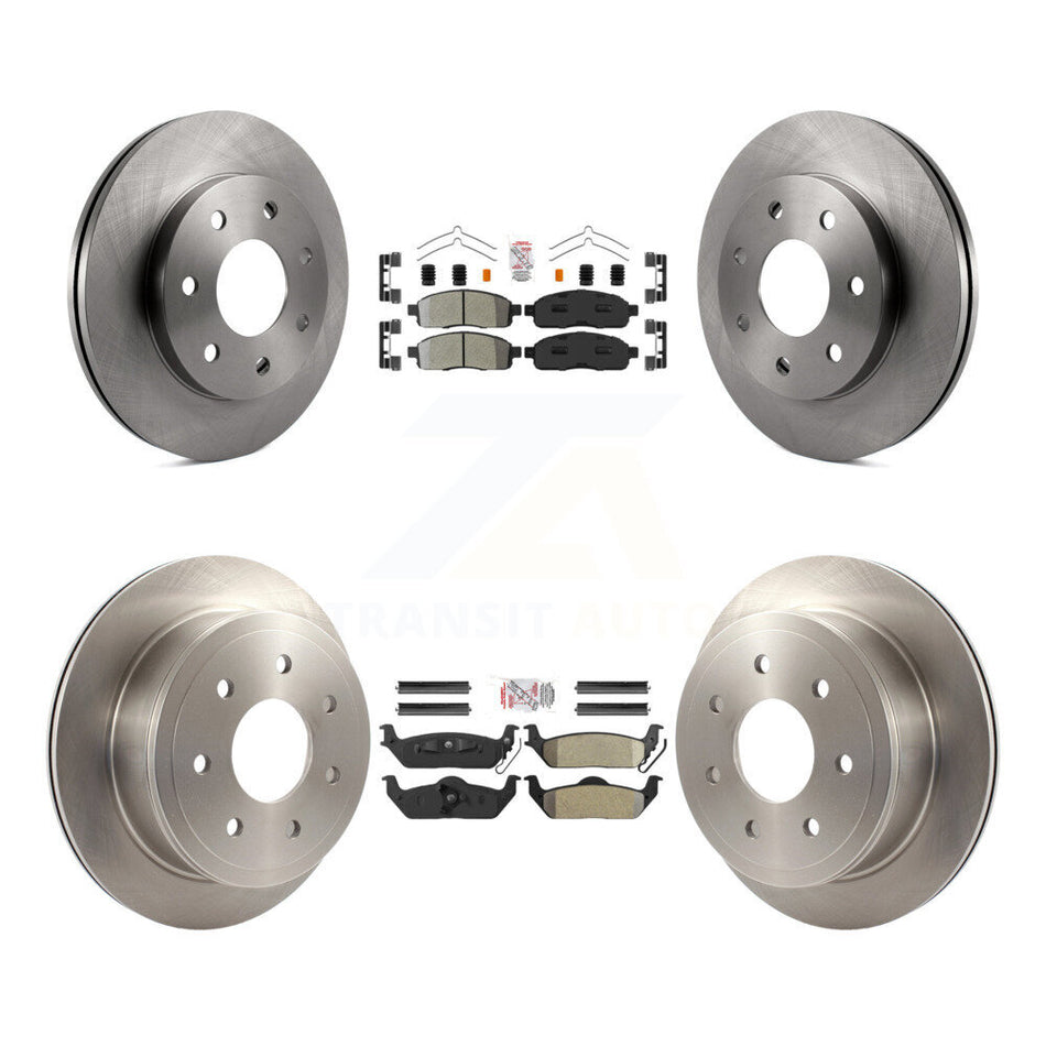 Front Rear Semi-Metallic Pad And Disc Brake Rotors Kit For Ford F-150 Lincoln Mark LT 4WD K8A-106382