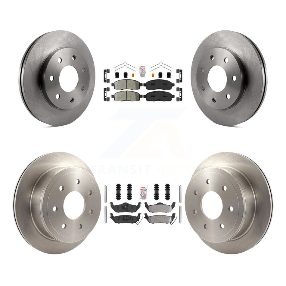 Front Rear Semi-Metallic Pad And Disc Brake Rotors Kit For Ford F-150 Lincoln Mark LT 4WD K8A-106383