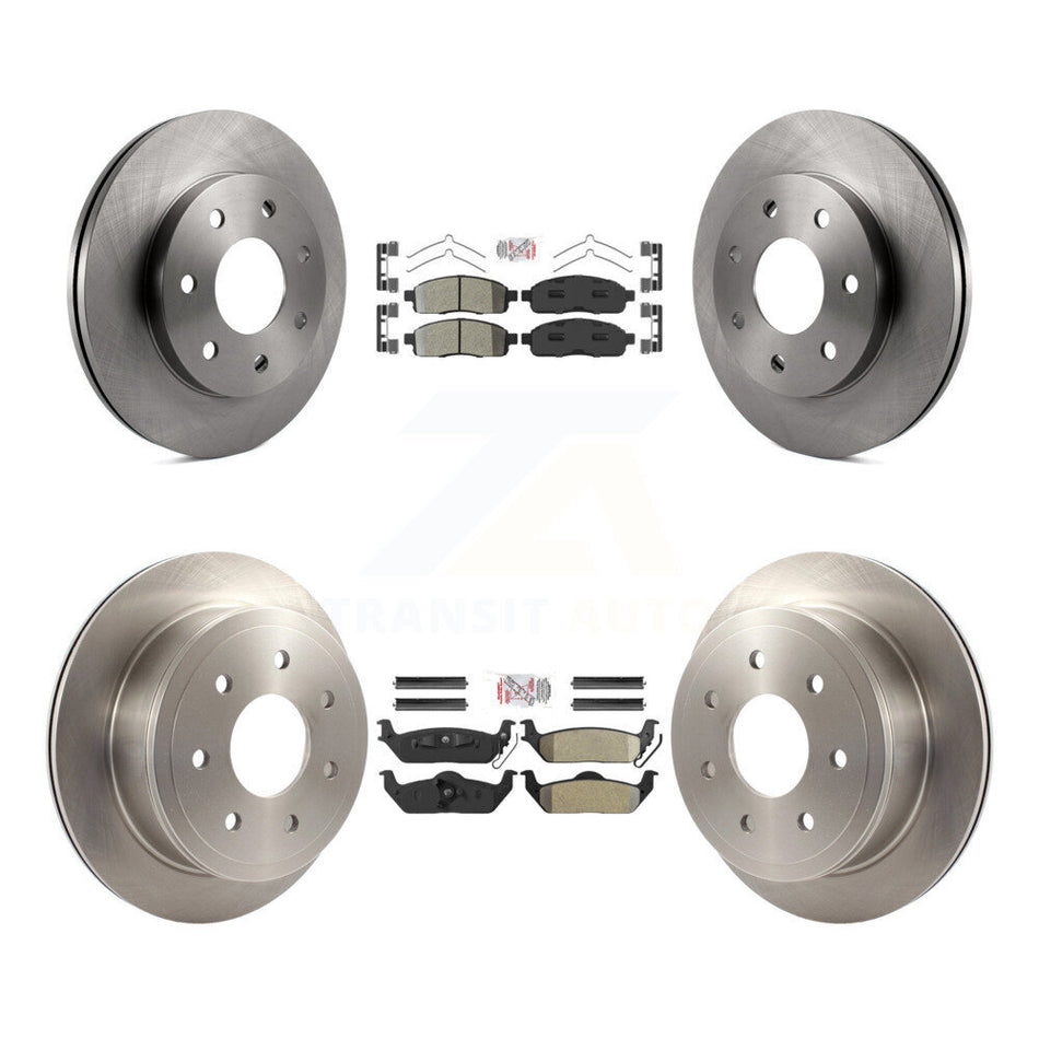Front Rear Semi-Metallic Pad And Disc Brake Rotors Kit For Ford F-150 Lincoln Mark LT 4WD K8A-106386