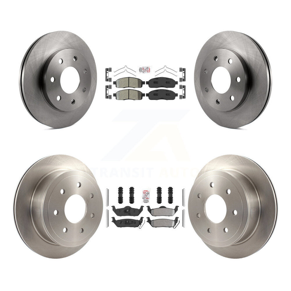 Front Rear Semi-Metallic Pad And Disc Brake Rotors Kit For Ford F-150 Lincoln Mark LT 4WD K8A-106387