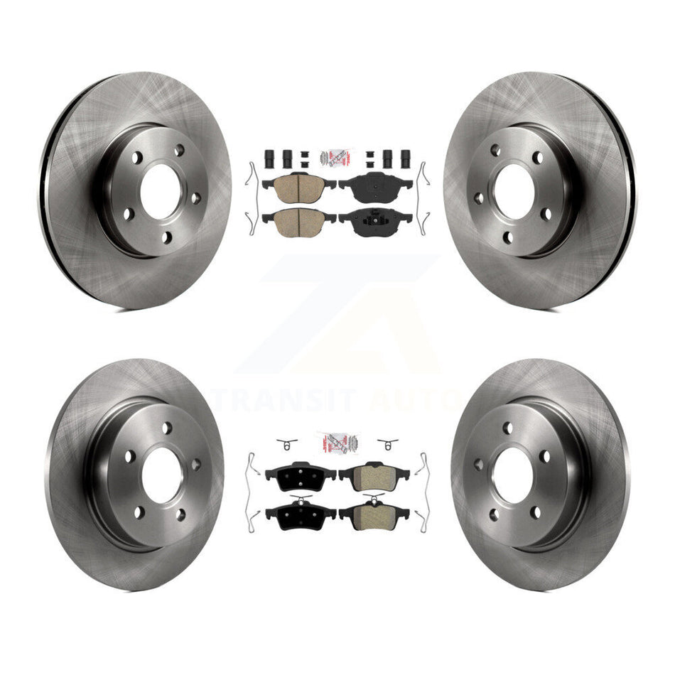 Front Ceramic Rear Semi-Metallic Pads And Disc Brake Rotors Kit For Ford Focus K8A-106392