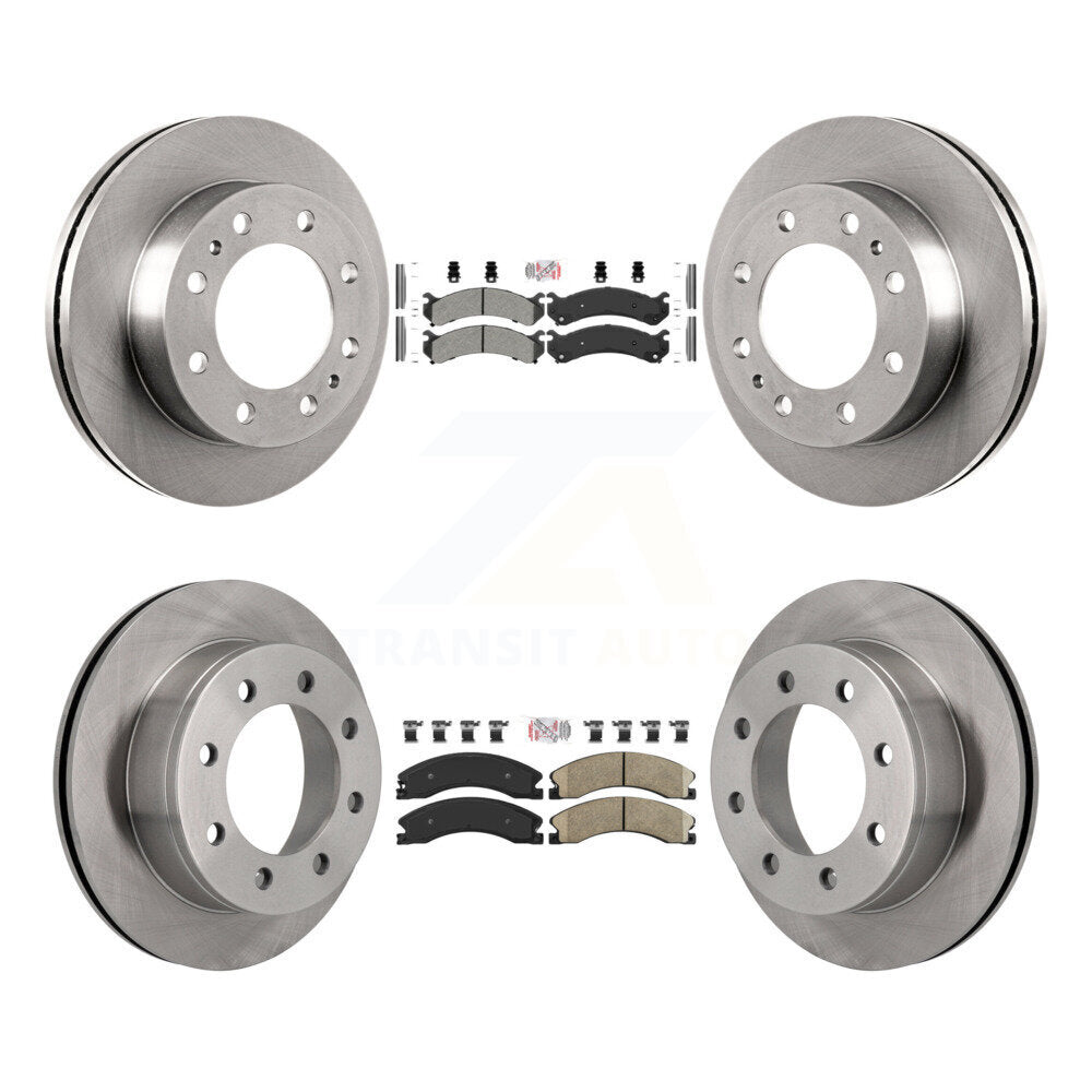 Front Semi-Metallic Rear Ceramic Pad And Disc Brake Rotors Kit For Chevrolet Express 4500 K8A-106442