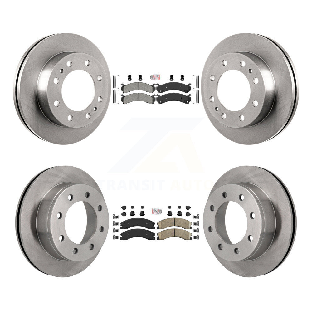 Front Semi-Metallic Rear Ceramic Pad And Disc Brake Rotors Kit For Chevrolet Express 4500 K8A-106444