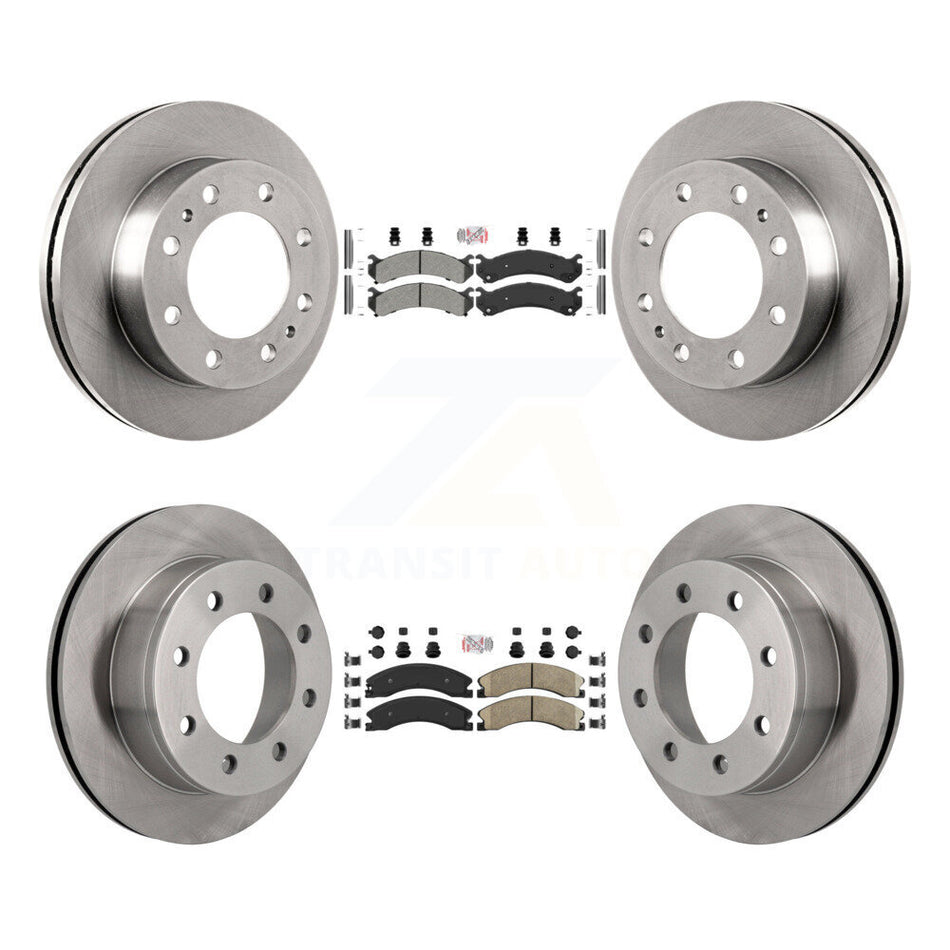 Front Semi-Metallic Rear Ceramic Pad And Disc Brake Rotors Kit For Chevrolet Express 4500 K8A-106444