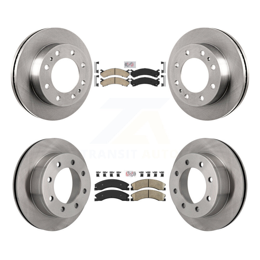 Front Rear Ceramic Pad & Brake Rotors Kit For Chevrolet Express 4500 3.20" Overall Height K8A-106445