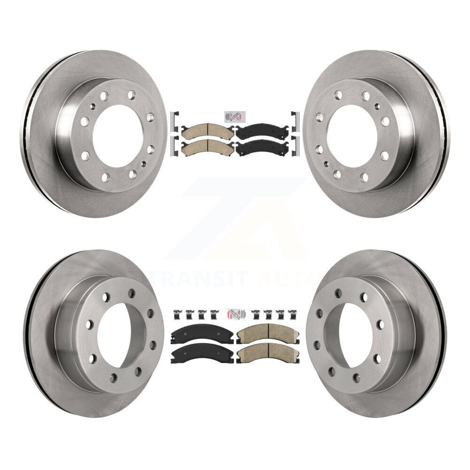 Front Rear Ceramic Pad & Brake Rotors Kit For Chevrolet Express 4500 3.20" Overall Height K8A-106445