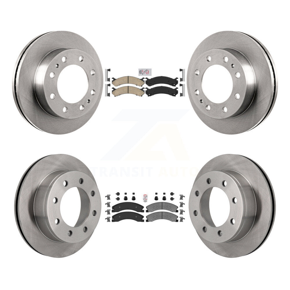 Front Ceramic Rear Semi-Metallic Pad And Disc Brake Rotors Kit For Chevrolet Express 4500 K8A-106446