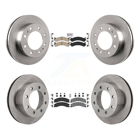 Front Ceramic Rear Semi-Metallic Pad And Disc Brake Rotors Kit For Chevrolet Express 4500 K8A-106446