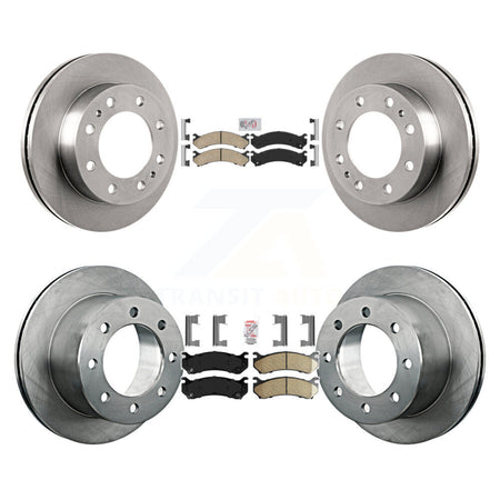 Front Rear Ceramic Pad Brake Rotor Kit For 2007 GMC Sierra 3500 Classic With 12000 Lb GVW K8A-106450
