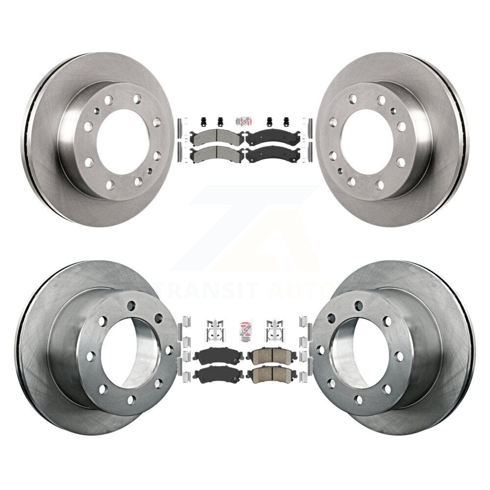 Front Semi-Metallic Rear Ceramic Pads And Disc Brake Rotors Kit For 2001 GMC Sierra 3500 K8A-106452