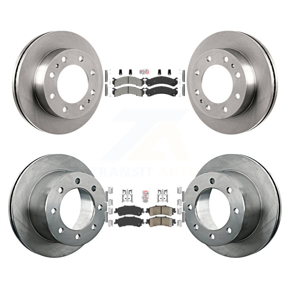 Front Semi-Metallic Rear Ceramic Pads And Disc Brake Rotors Kit For 2001 GMC Sierra 3500 K8A-106452