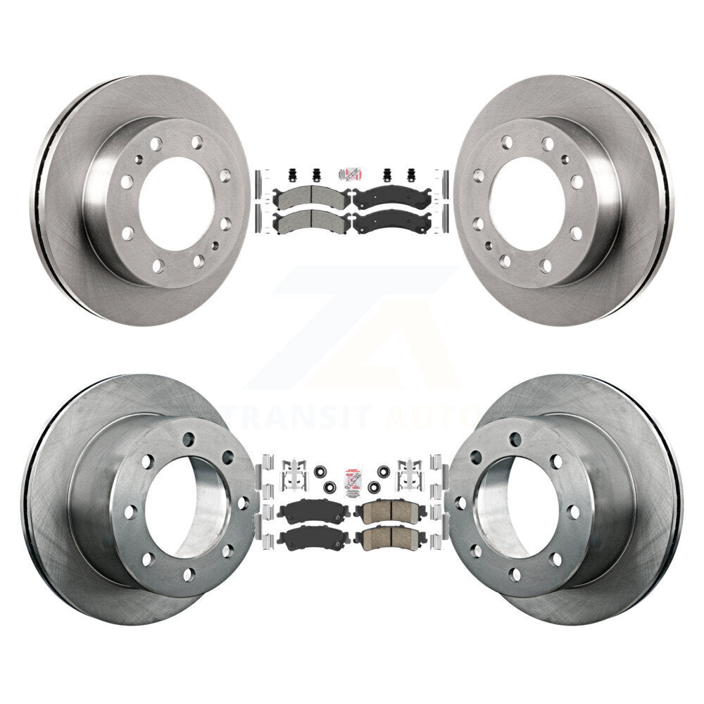 Front Semi-Metallic Rear Ceramic Pads And Disc Brake Rotors Kit For 2001 GMC Sierra 3500 K8A-106453