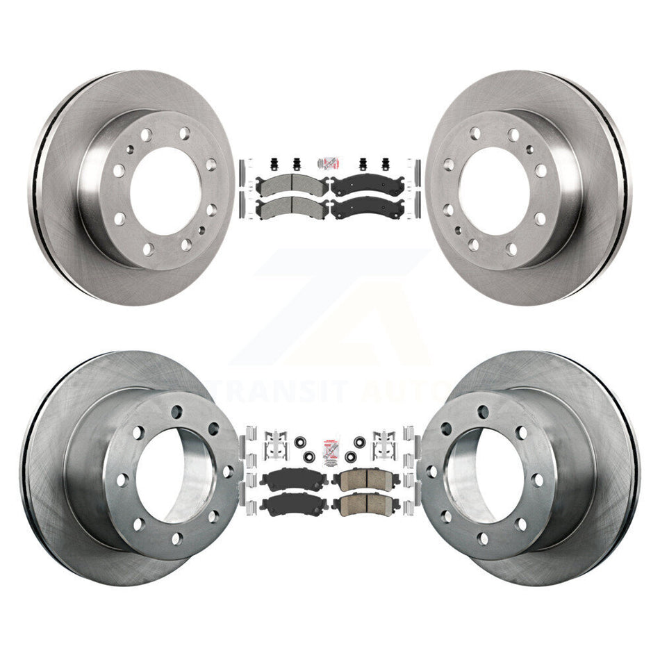 Front Semi-Metallic Rear Ceramic Pads And Disc Brake Rotors Kit For 2001 GMC Sierra 3500 K8A-106453