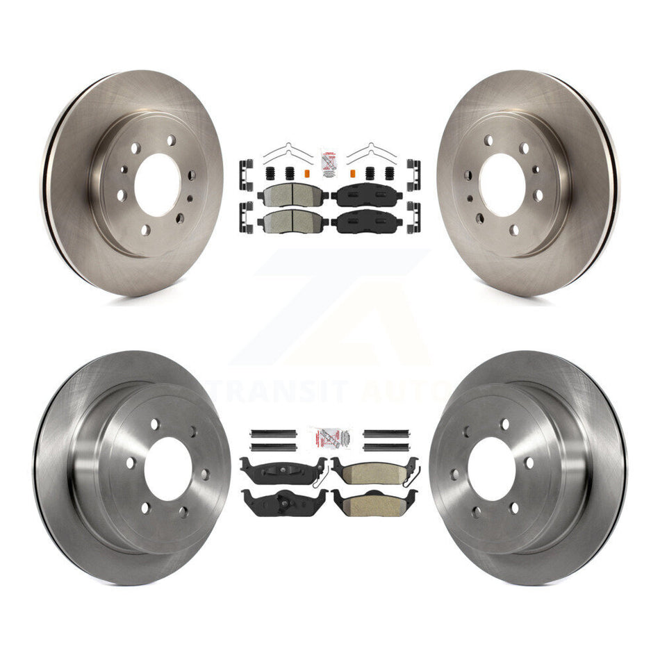 Front Rear Semi-Metallic Pad & Disc Brake Rotor Kit For 2009 Ford F-150 With 6 Lug Wheels K8A-106456