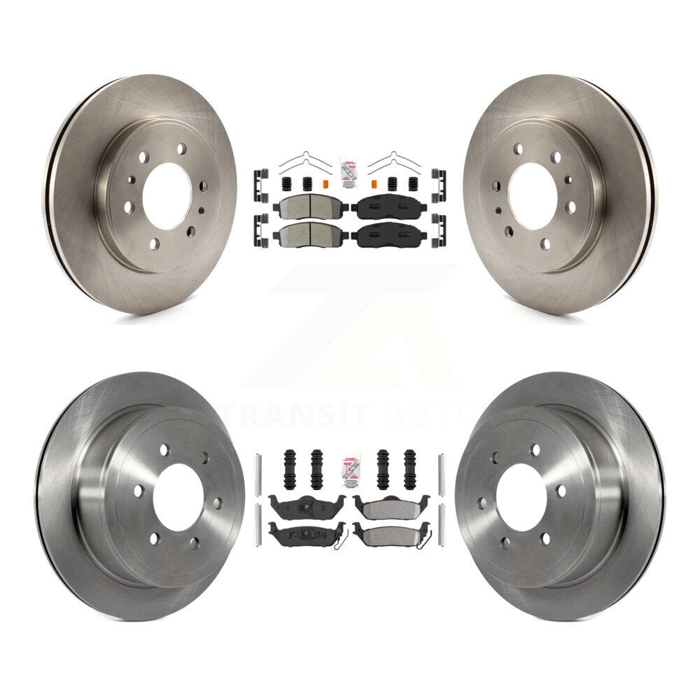 Front Rear Semi-Metallic Pad & Disc Brake Rotor Kit For 2009 Ford F-150 With 6 Lug Wheels K8A-106457