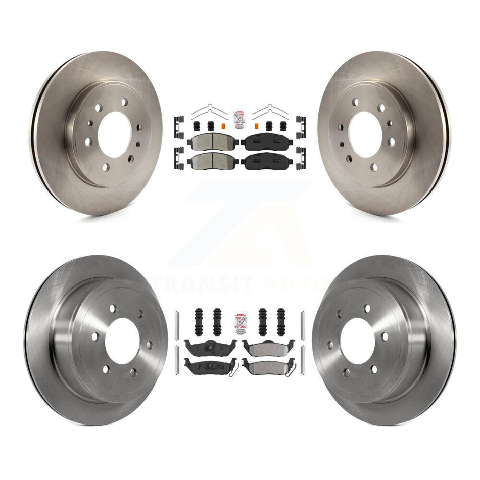 Front Rear Semi-Metallic Pad & Disc Brake Rotor Kit For 2009 Ford F-150 With 6 Lug Wheels K8A-106457
