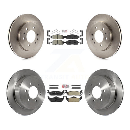 Front Rear Semi-Metallic Pad & Disc Brake Rotor Kit For 2009 Ford F-150 With 6 Lug Wheels K8A-106458