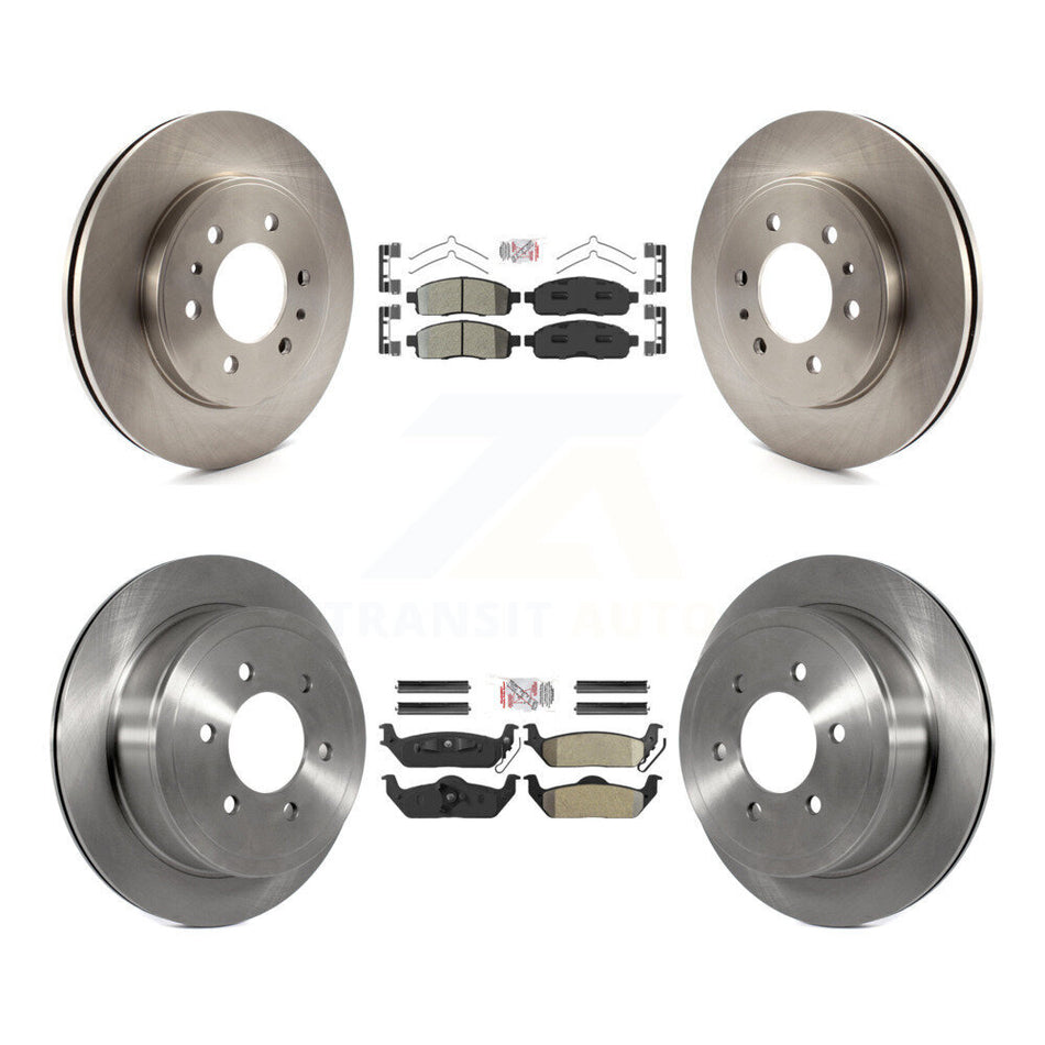 Front Rear Semi-Metallic Pad & Disc Brake Rotor Kit For 2009 Ford F-150 With 6 Lug Wheels K8A-106458