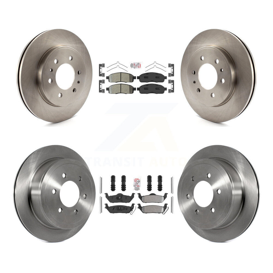 Front Rear Semi-Metallic Pad & Disc Brake Rotor Kit For 2009 Ford F-150 With 6 Lug Wheels K8A-106459